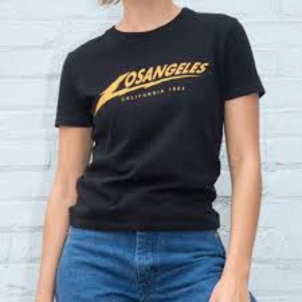 Brandy Melville Black Los Angeles Graphic T-Shirt